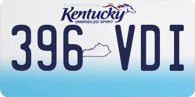 KY license plate 396VDI