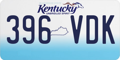 KY license plate 396VDK