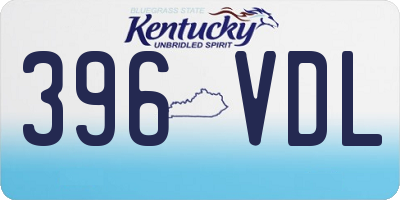 KY license plate 396VDL