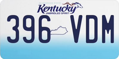 KY license plate 396VDM