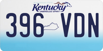 KY license plate 396VDN