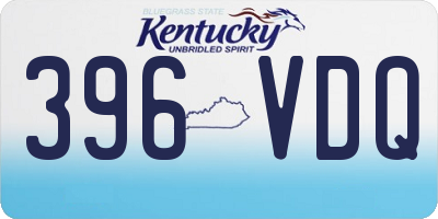 KY license plate 396VDQ