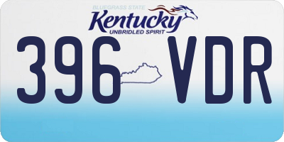 KY license plate 396VDR