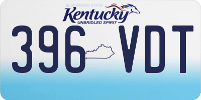 KY license plate 396VDT