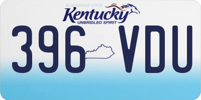 KY license plate 396VDU