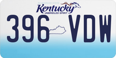 KY license plate 396VDW