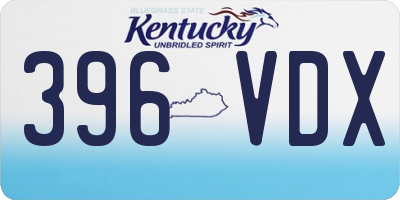KY license plate 396VDX
