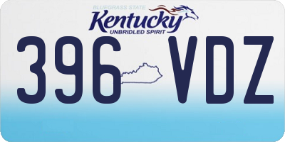 KY license plate 396VDZ