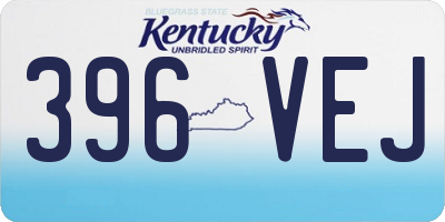 KY license plate 396VEJ