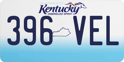 KY license plate 396VEL