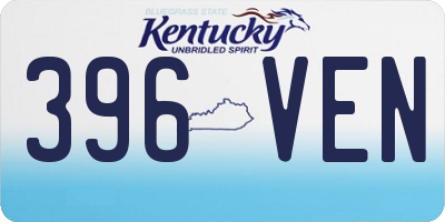 KY license plate 396VEN