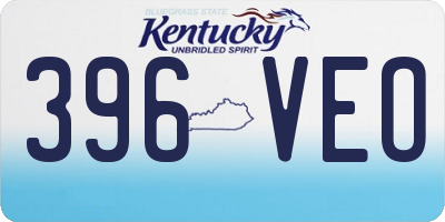KY license plate 396VEO