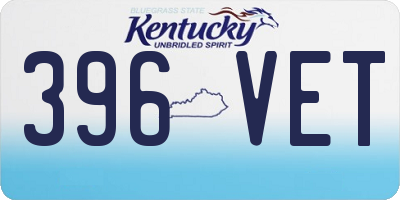 KY license plate 396VET