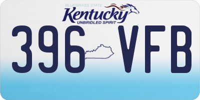 KY license plate 396VFB
