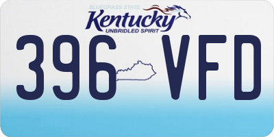 KY license plate 396VFD