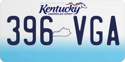 KY license plate 396VGA