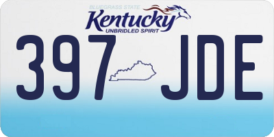 KY license plate 397JDE