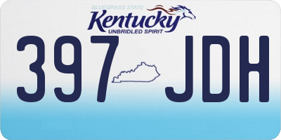 KY license plate 397JDH