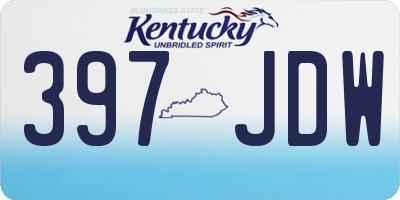 KY license plate 397JDW