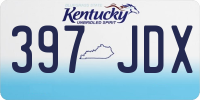 KY license plate 397JDX