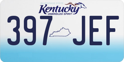 KY license plate 397JEF