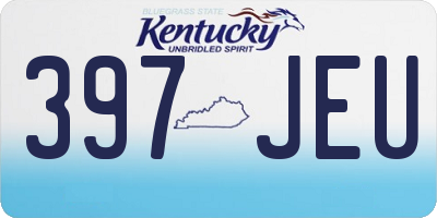 KY license plate 397JEU