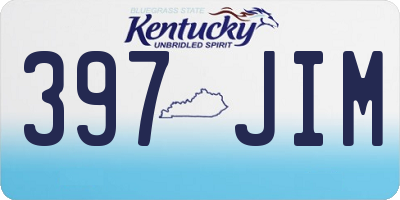 KY license plate 397JIM