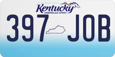 KY license plate 397JOB