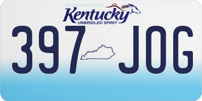 KY license plate 397JOG