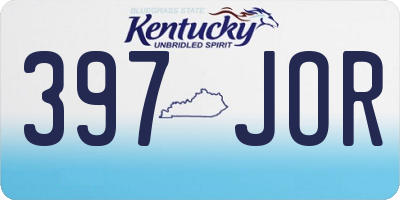 KY license plate 397JOR