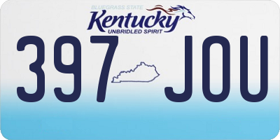 KY license plate 397JOU