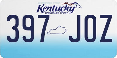 KY license plate 397JOZ
