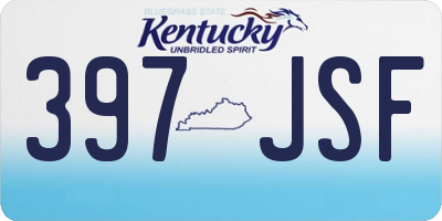 KY license plate 397JSF