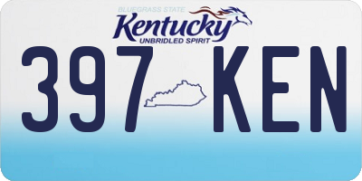 KY license plate 397KEN