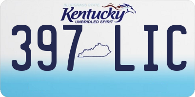 KY license plate 397LIC