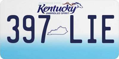 KY license plate 397LIE