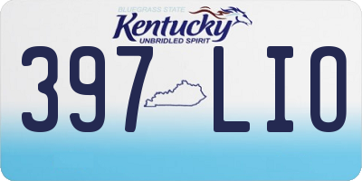 KY license plate 397LIO