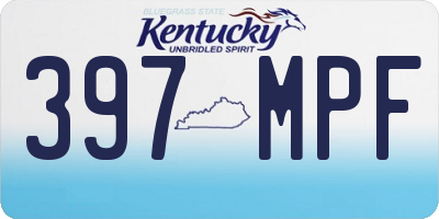 KY license plate 397MPF