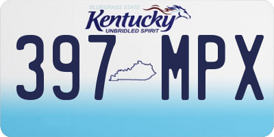 KY license plate 397MPX