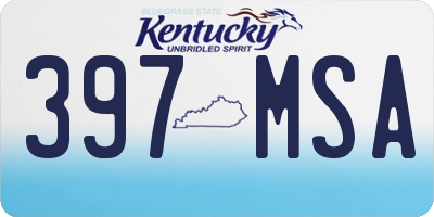 KY license plate 397MSA