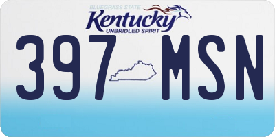 KY license plate 397MSN
