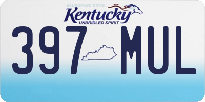 KY license plate 397MUL