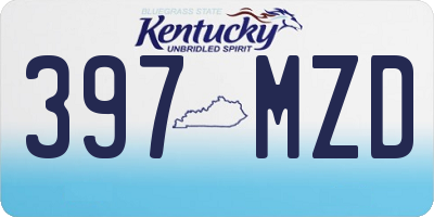 KY license plate 397MZD