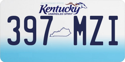 KY license plate 397MZI