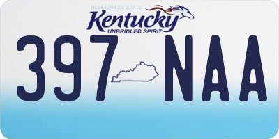 KY license plate 397NAA