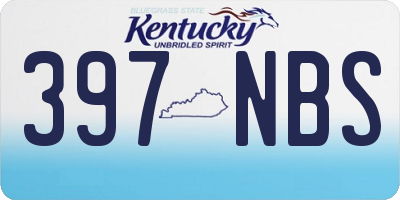 KY license plate 397NBS