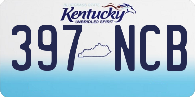 KY license plate 397NCB