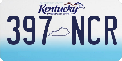 KY license plate 397NCR