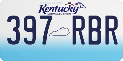 KY license plate 397RBR
