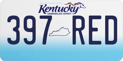 KY license plate 397RED